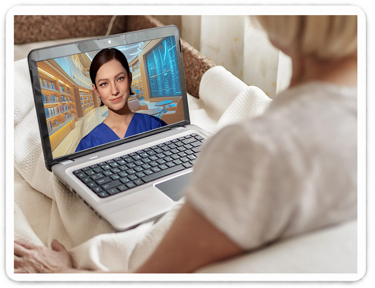 An AI agent shown as an embodied avatar